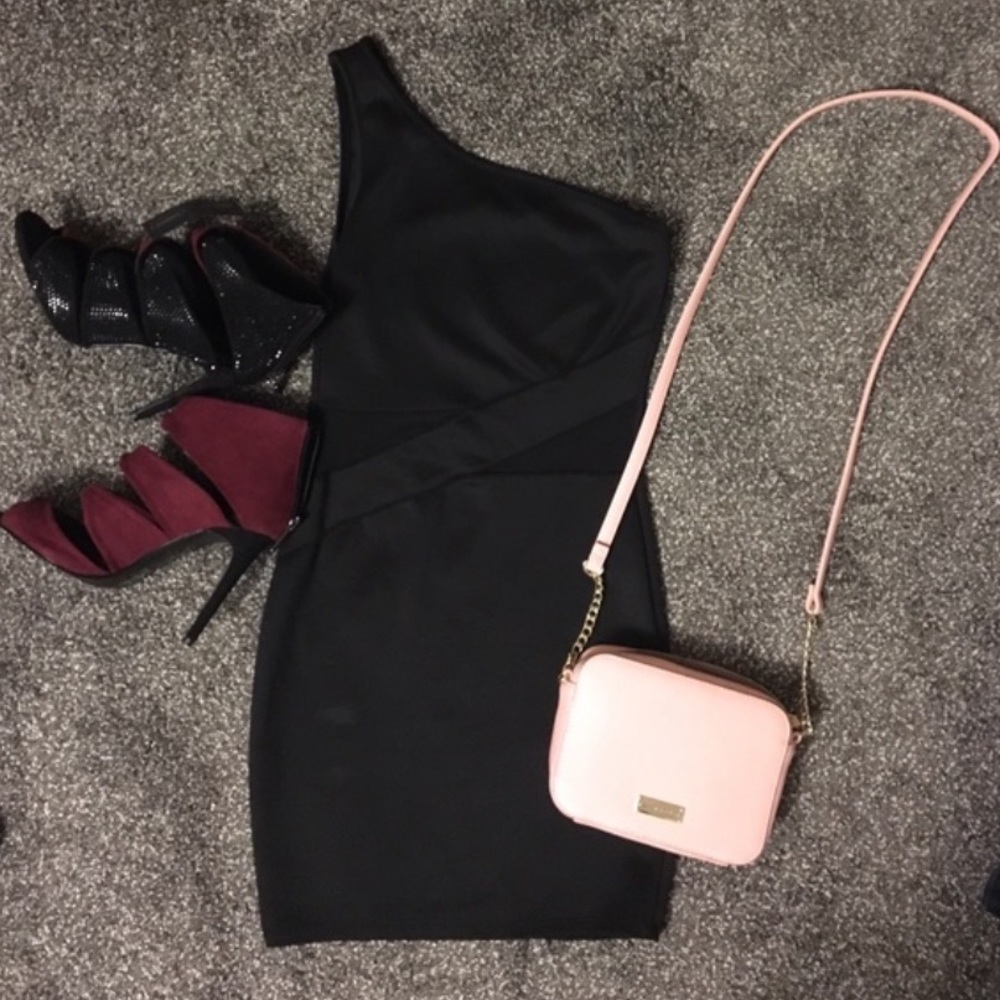 Little black dress with mesh detailing